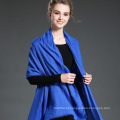 Mulheres no inverno para manter o lenço de lenço de poliéster azul quente e liso